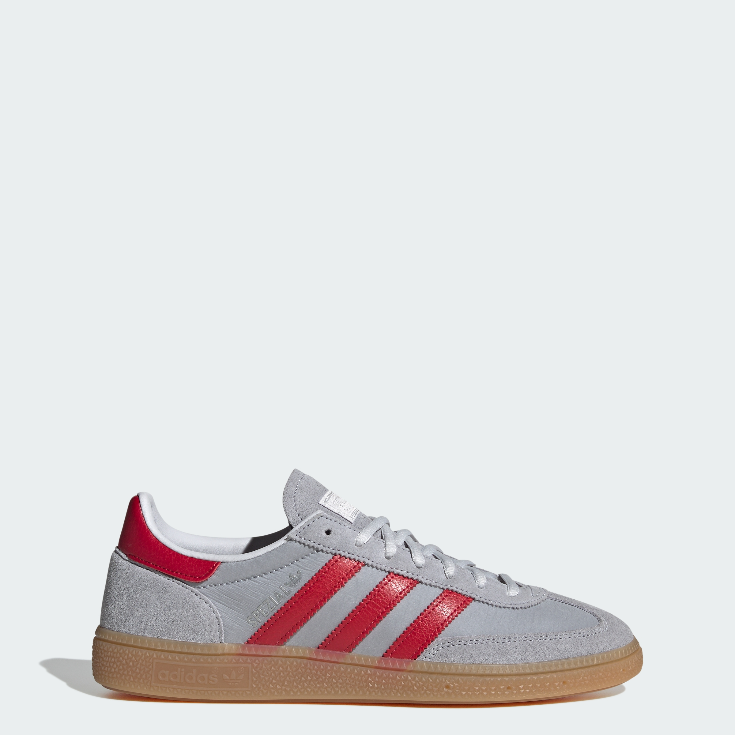 adidas HANDBALL SPEZIAL SHOES - Halo Silver / Team Victory Red / Gum - View 1