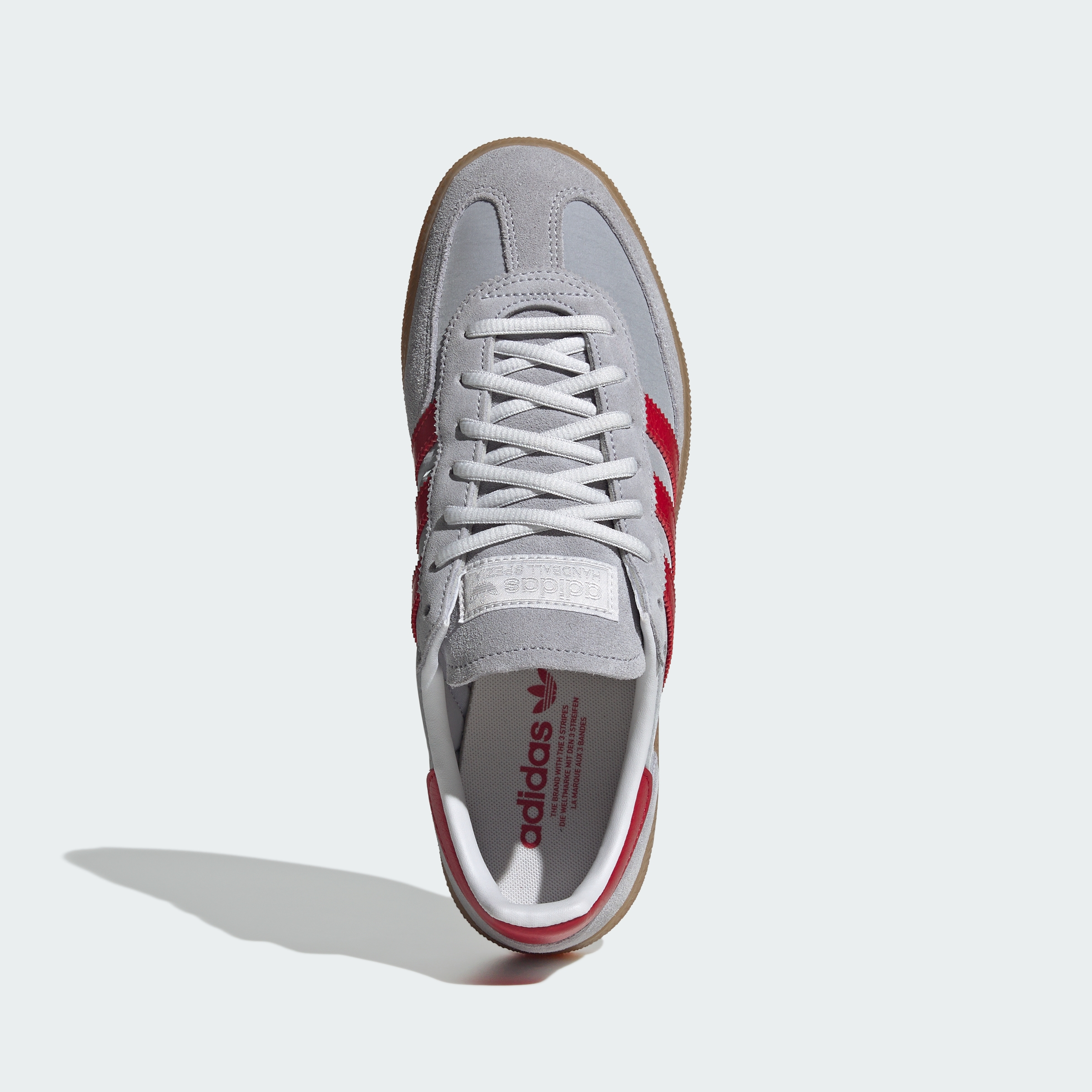 adidas HANDBALL SPEZIAL SHOES - Halo Silver / Team Victory Red / Gum - View 2