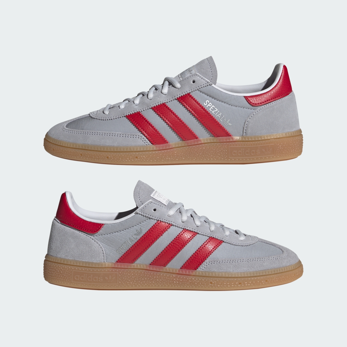 adidas HANDBALL SPEZIAL SHOES - Halo Silver / Team Victory Red / Gum - View 8