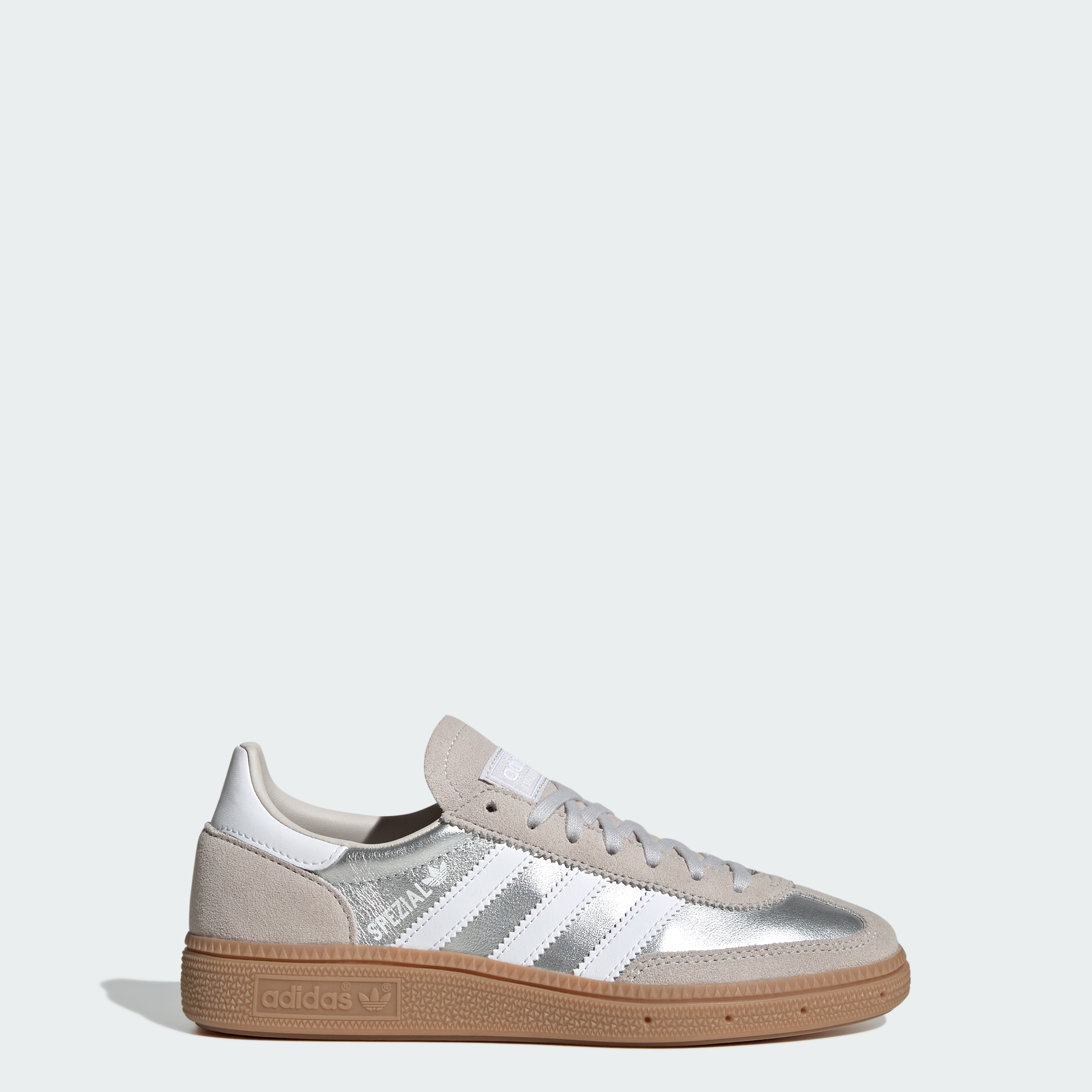 adidas HANDBALL SPEZIAL SHOES - Silver Metallic / Cloud White / Gum - View 1