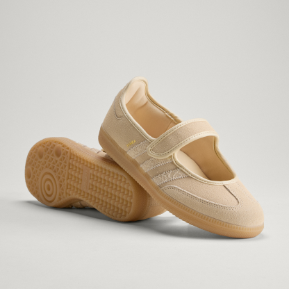 adidas SAMBA JANE SHOES - Sand Strata / Sand Strata / Gold Metallic - View 1