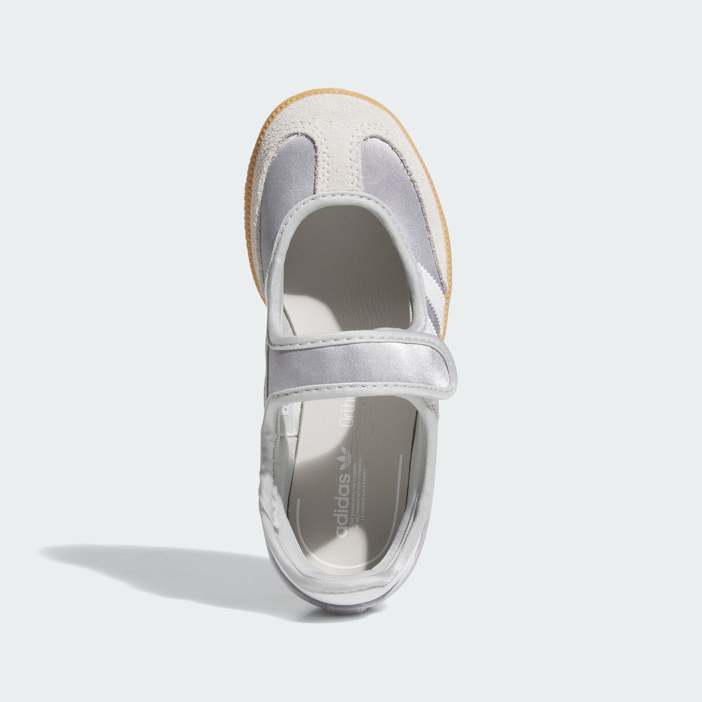 adidas SAMBA JANE SHOES - Silver Metallic / Cloud White / Gum - View 2