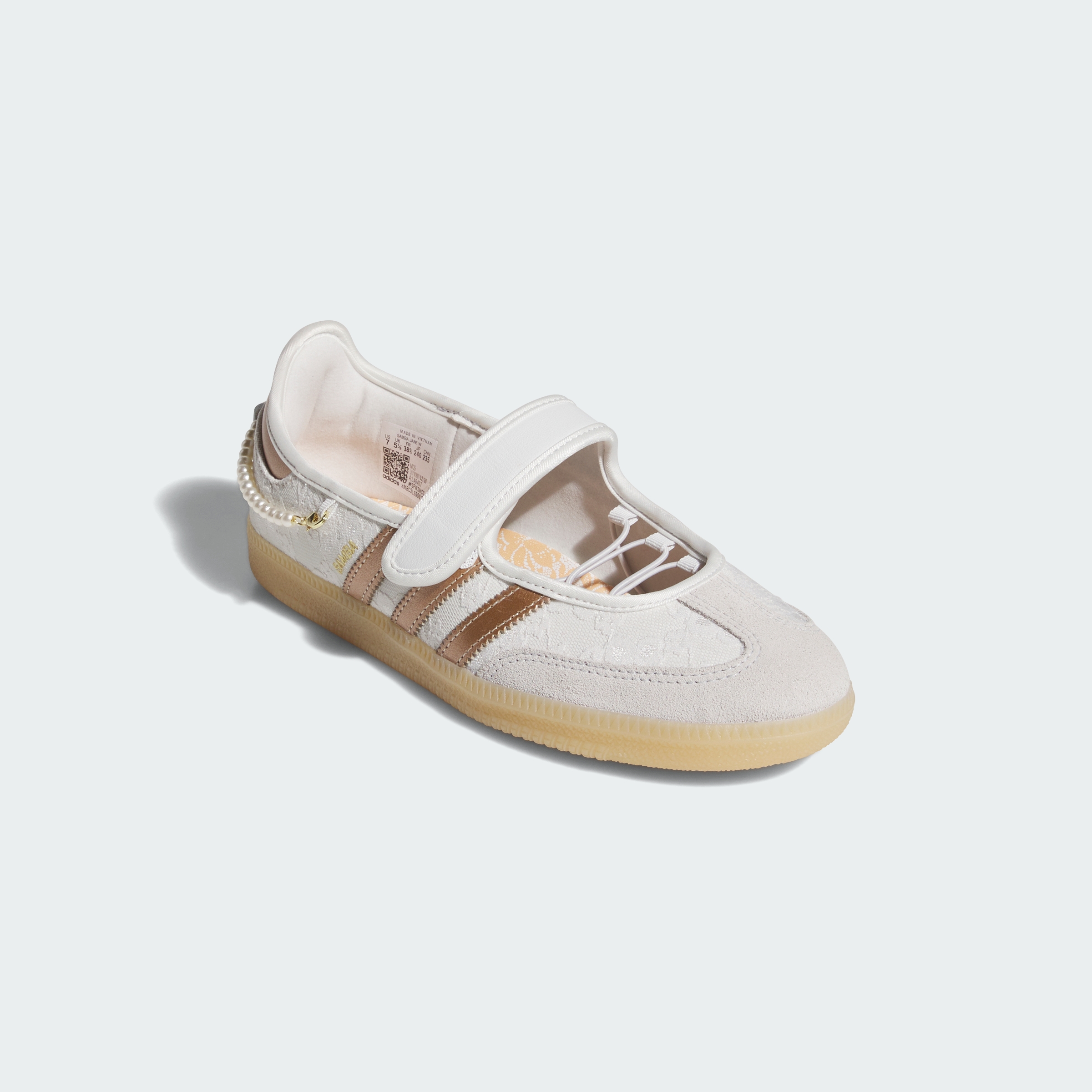 adidas SAMBA JANE SHOES - Crystal White / Supplier Colour / Acid Orange - View 5