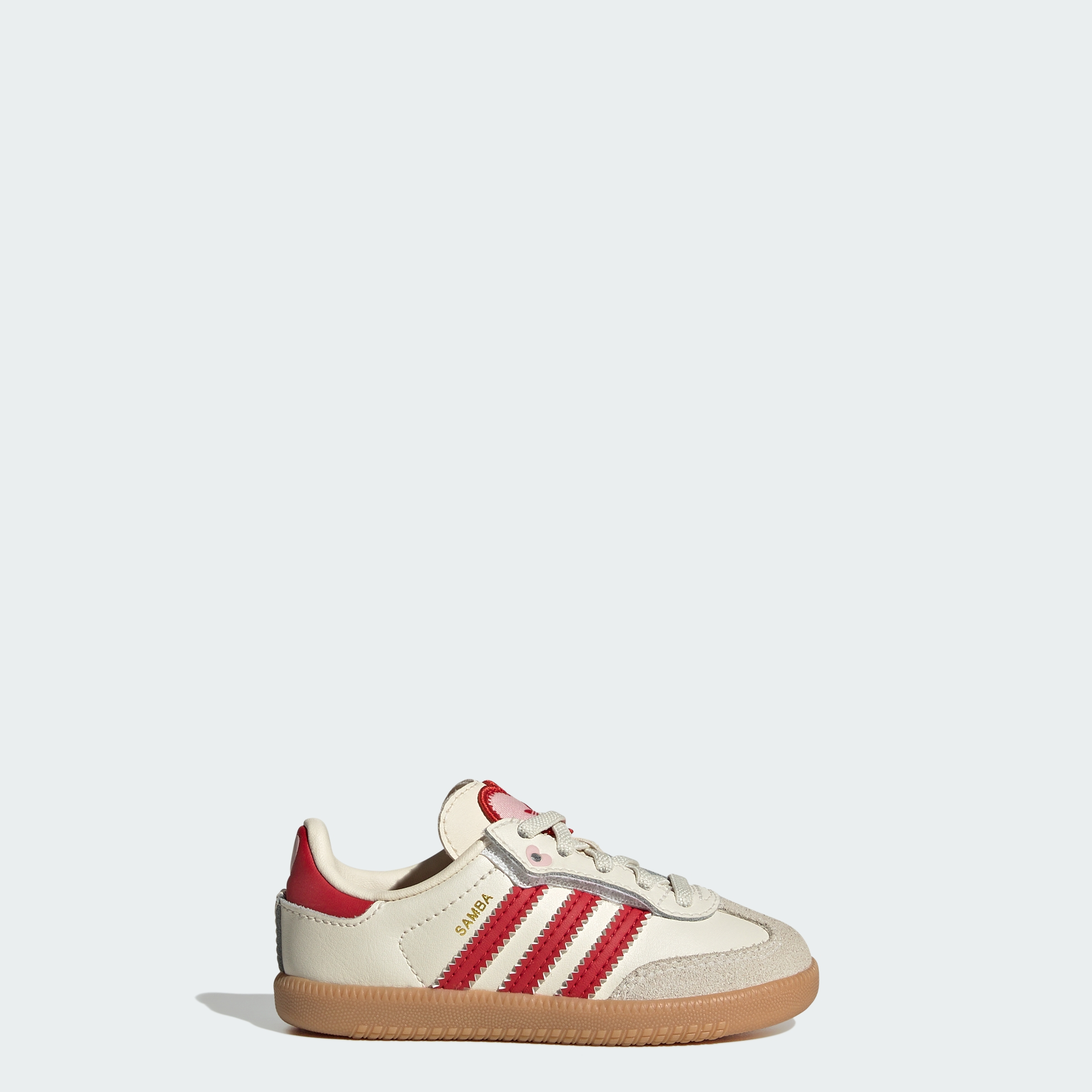adidas SAMBA OG COMFORT CLOSURE ELASTIC LACE SHOES - Cream White / Better Scarlet / Gum - View 1