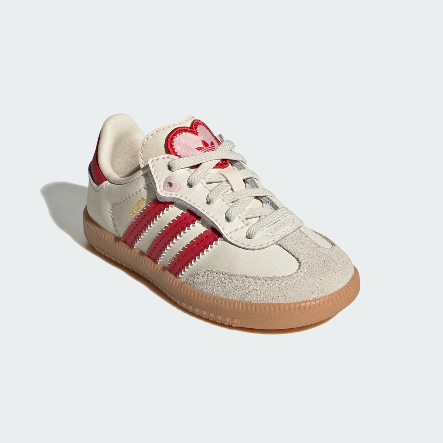 adidas SAMBA OG COMFORT CLOSURE ELASTIC LACE SHOES - Cream White / Better Scarlet / Gum - View 6