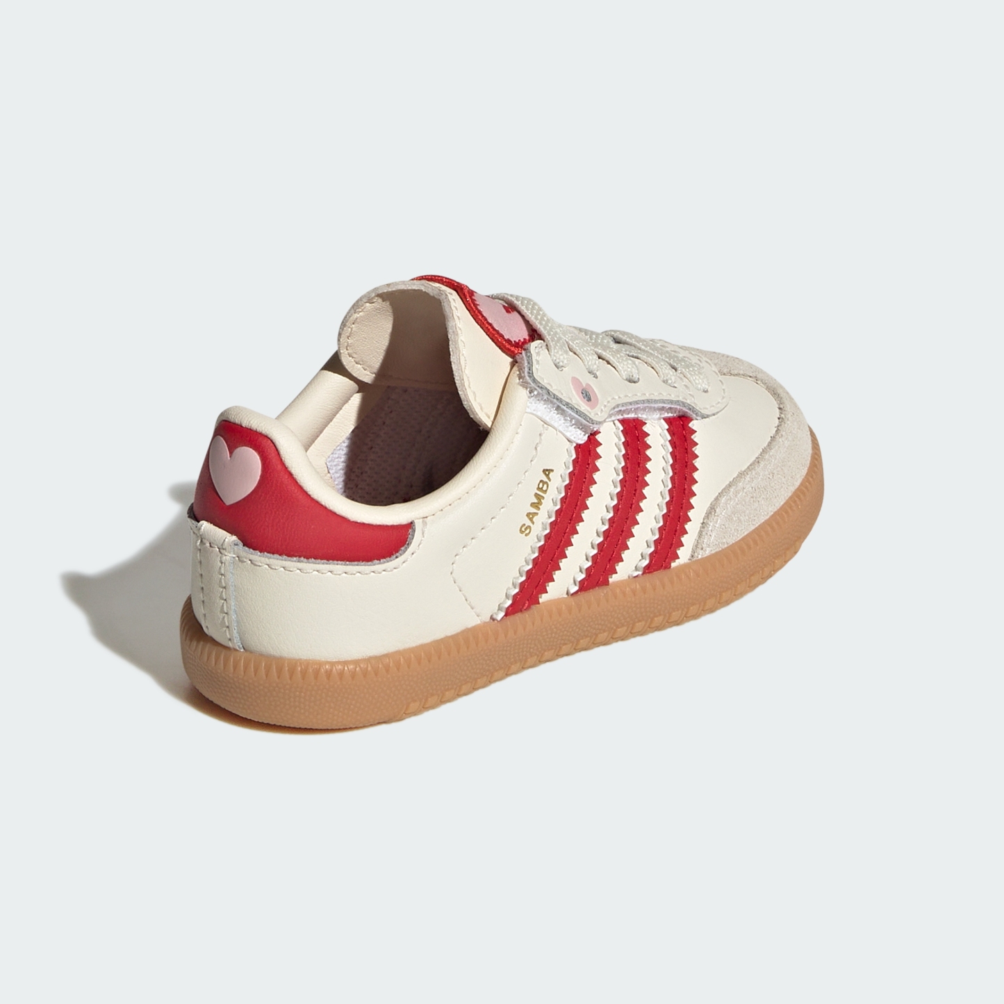 adidas SAMBA OG COMFORT CLOSURE ELASTIC LACE SHOES - Cream White / Better Scarlet / Gum - View 7