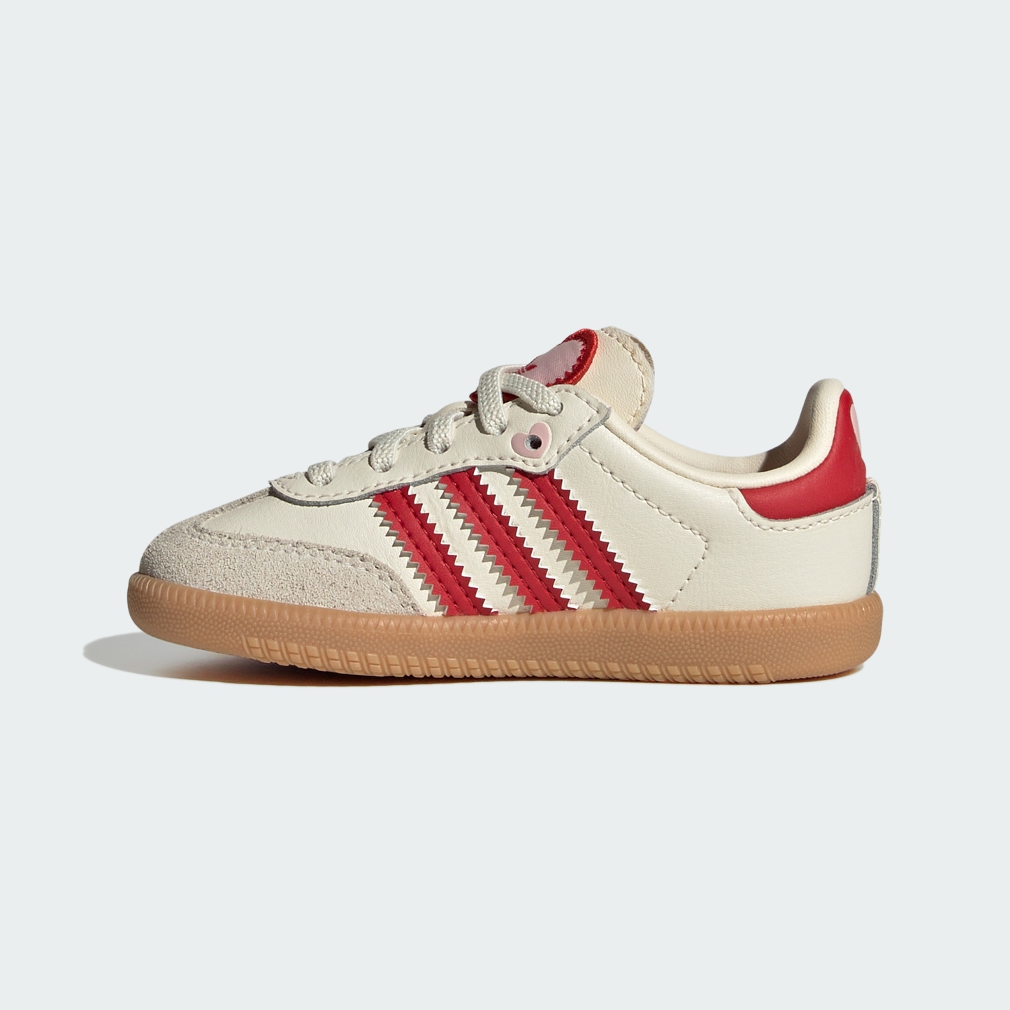 adidas SAMBA OG COMFORT CLOSURE ELASTIC LACE SHOES - Cream White / Better Scarlet / Gum - View 8