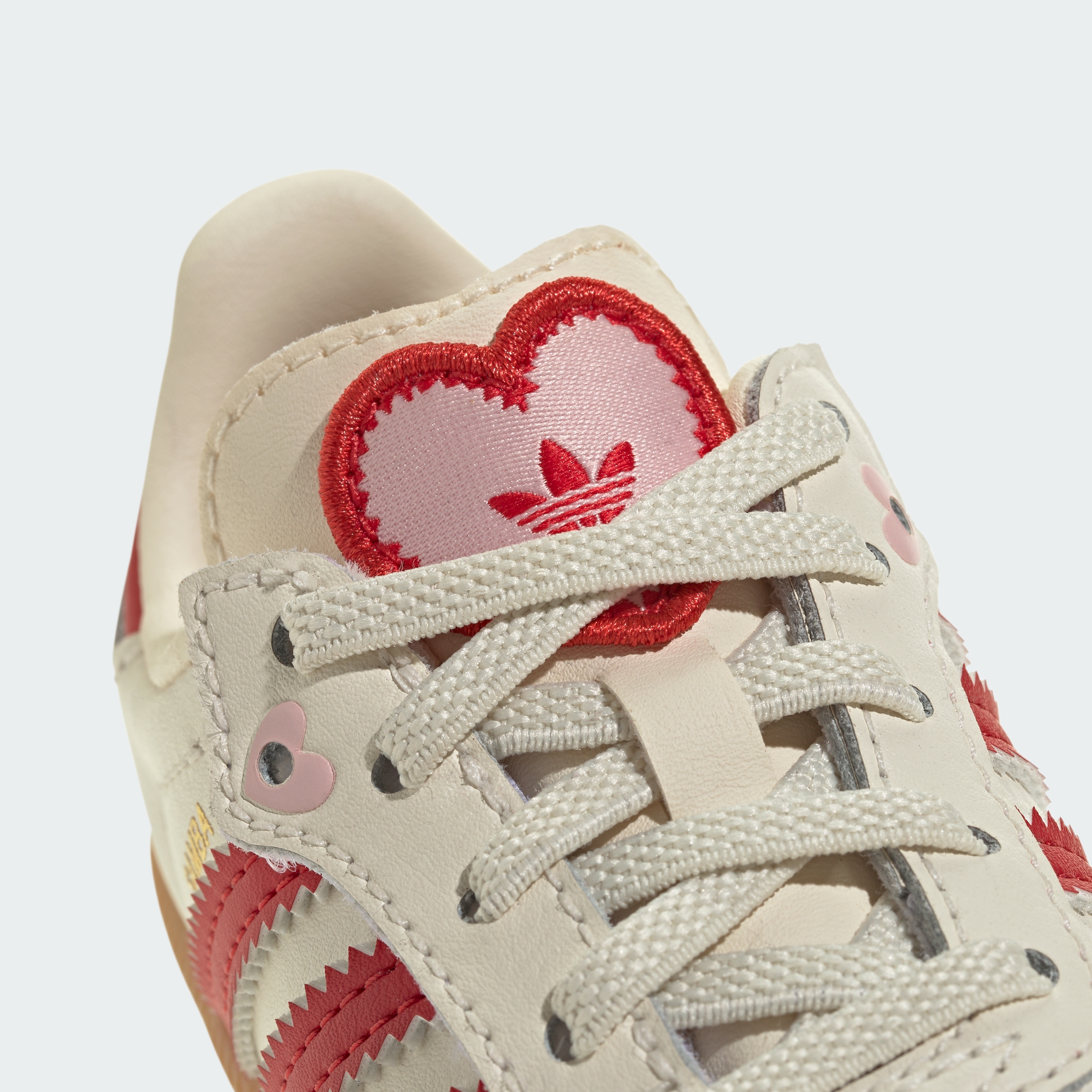 adidas SAMBA OG COMFORT CLOSURE ELASTIC LACE SHOES - Cream White / Better Scarlet / Gum - View 10
