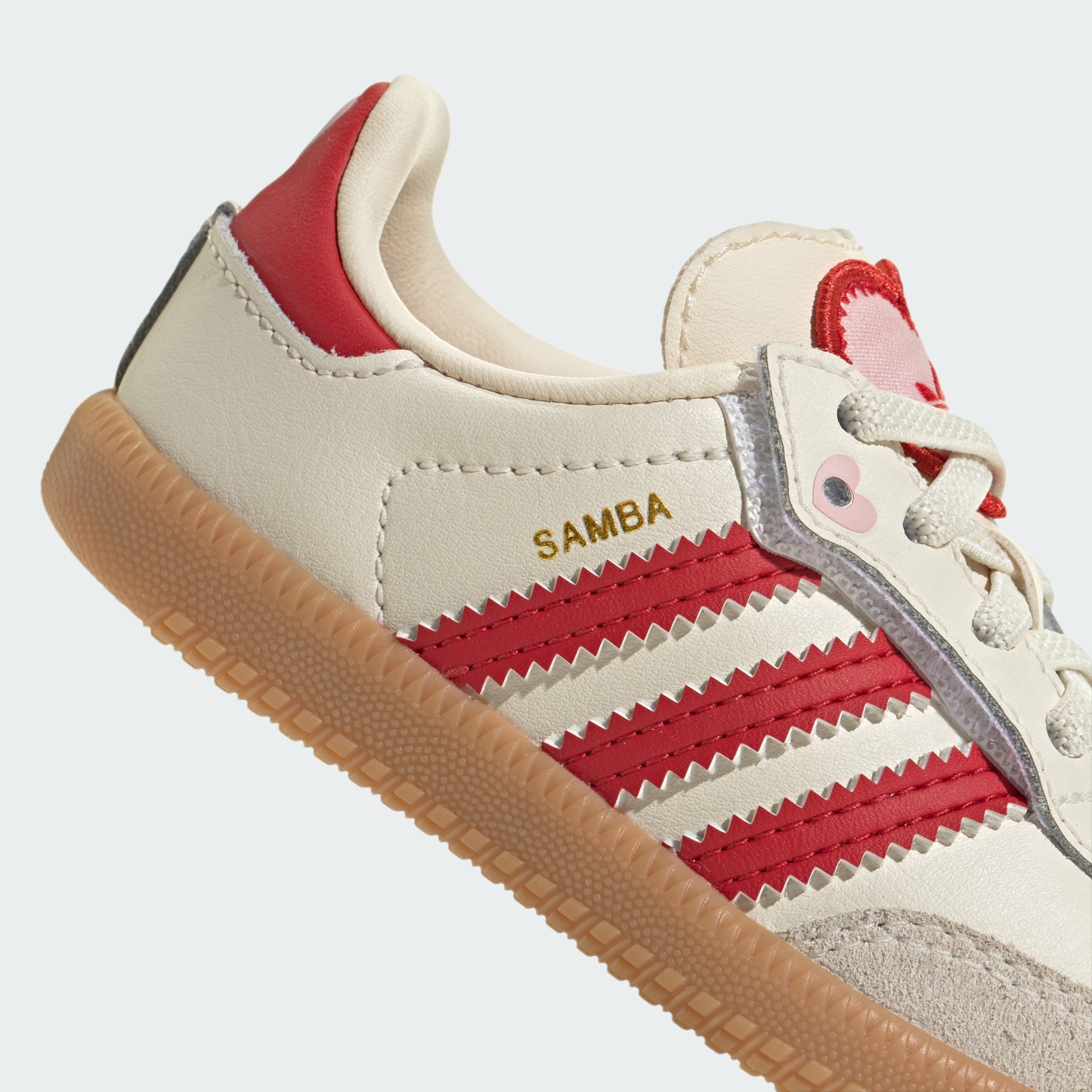 adidas SAMBA OG COMFORT CLOSURE ELASTIC LACE SHOES - Cream White / Better Scarlet / Gum - View 11