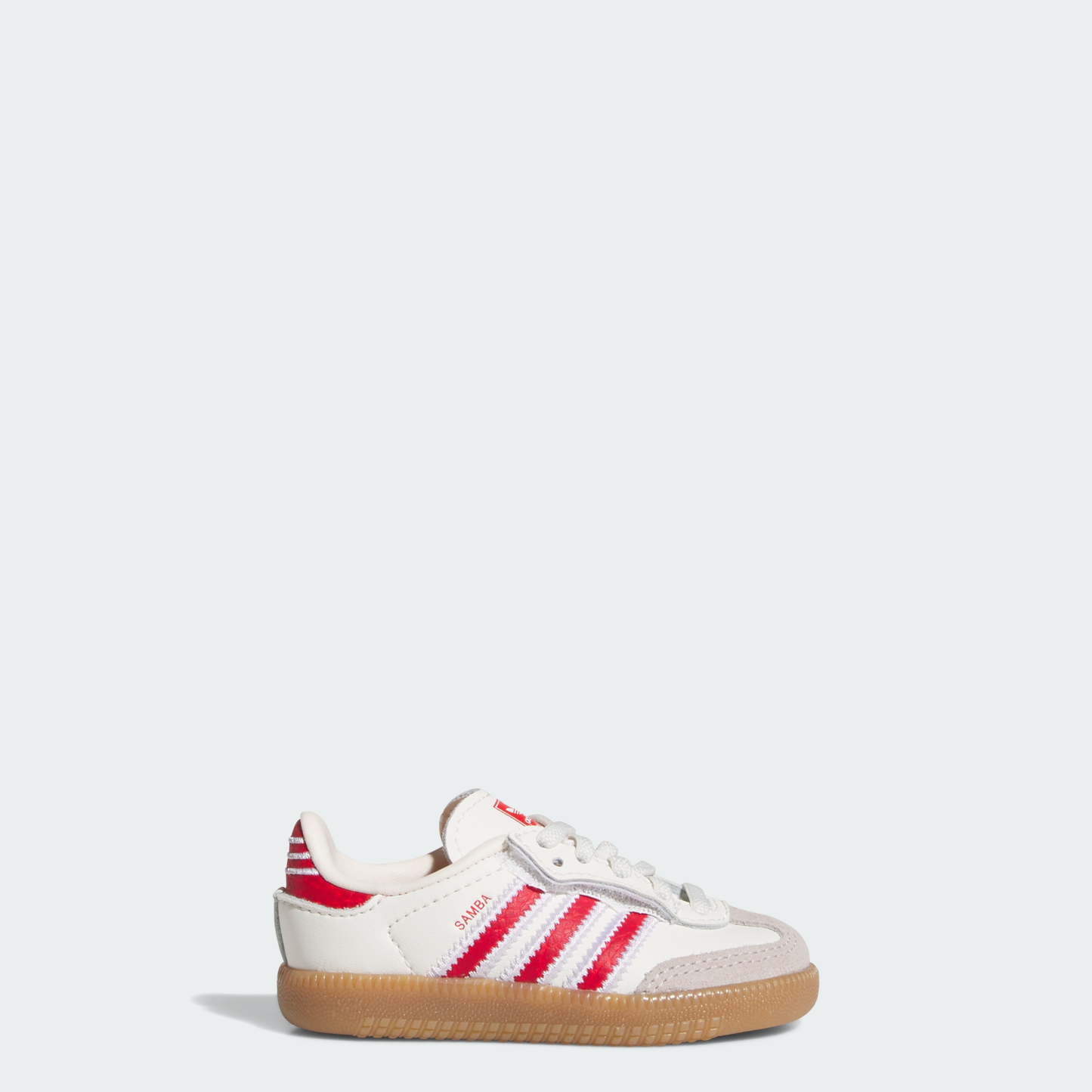 adidas SAMBA OG COMFORT CLOSURE ELASTIC LACE SHOES - Off White / Better Scarlet / Gum - View 1