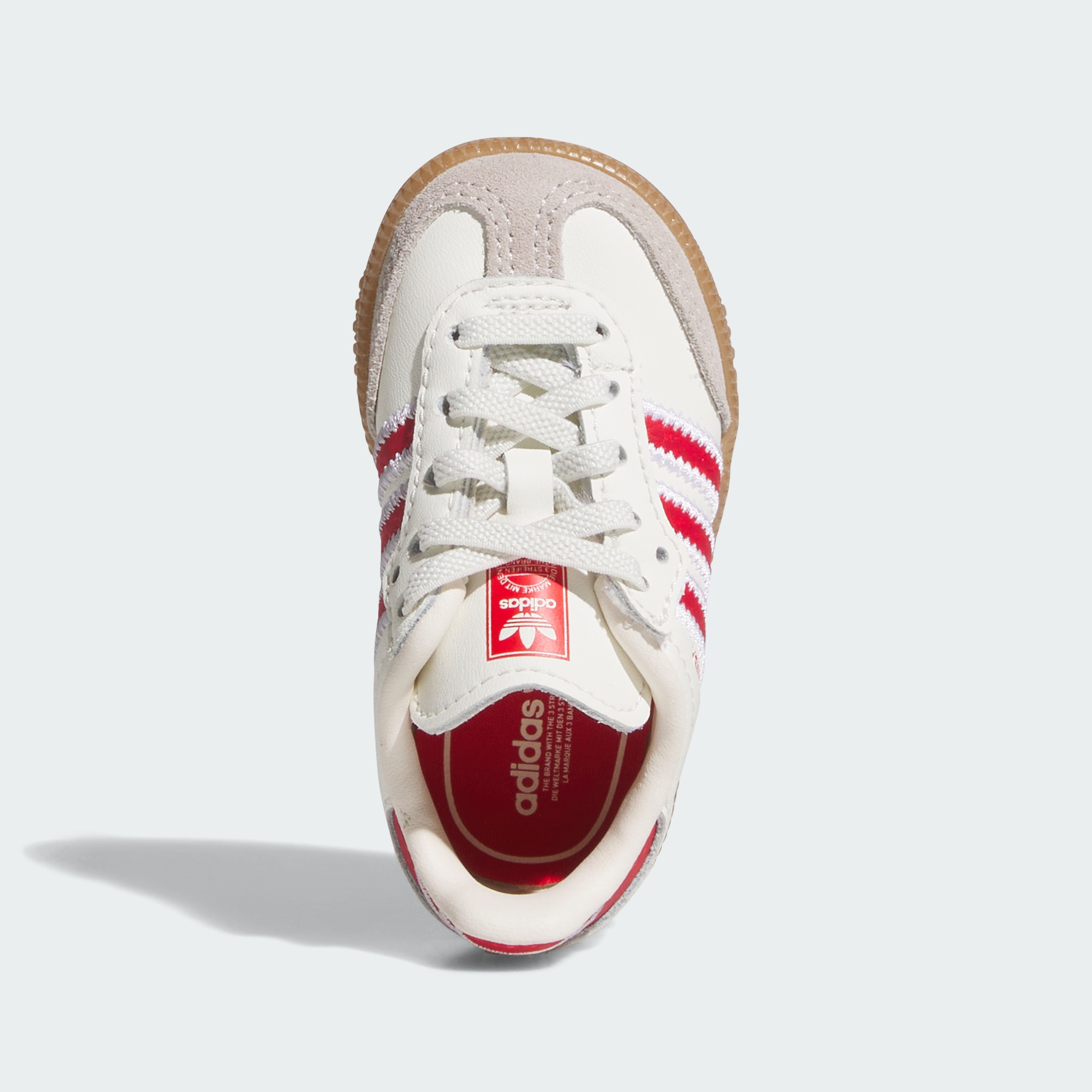 adidas SAMBA OG COMFORT CLOSURE ELASTIC LACE SHOES - Off White / Better Scarlet / Gum - View 2