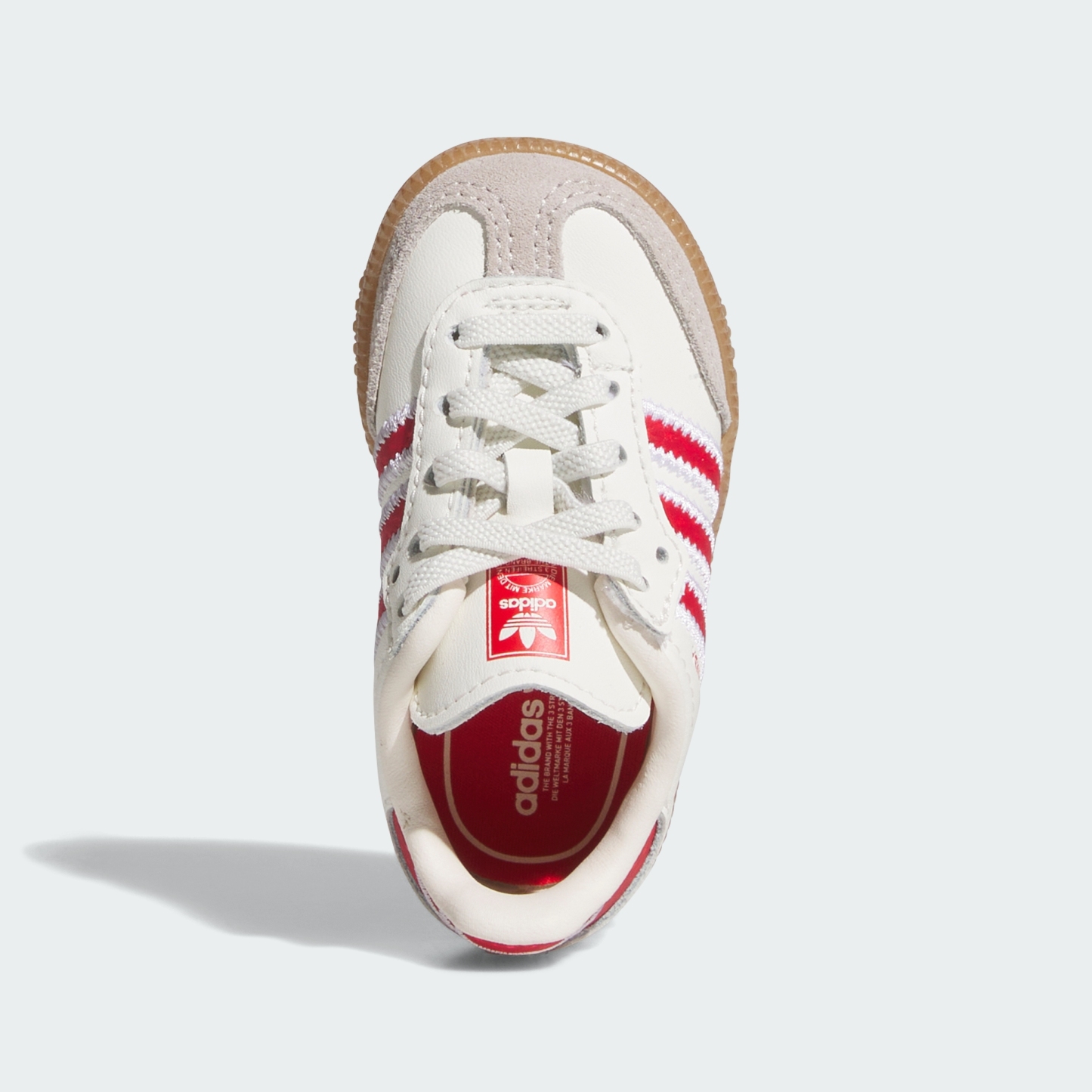 adidas SAMBA OG COMFORT CLOSURE ELASTIC LACE SHOES - Off White / Better Scarlet / Gum - View 2