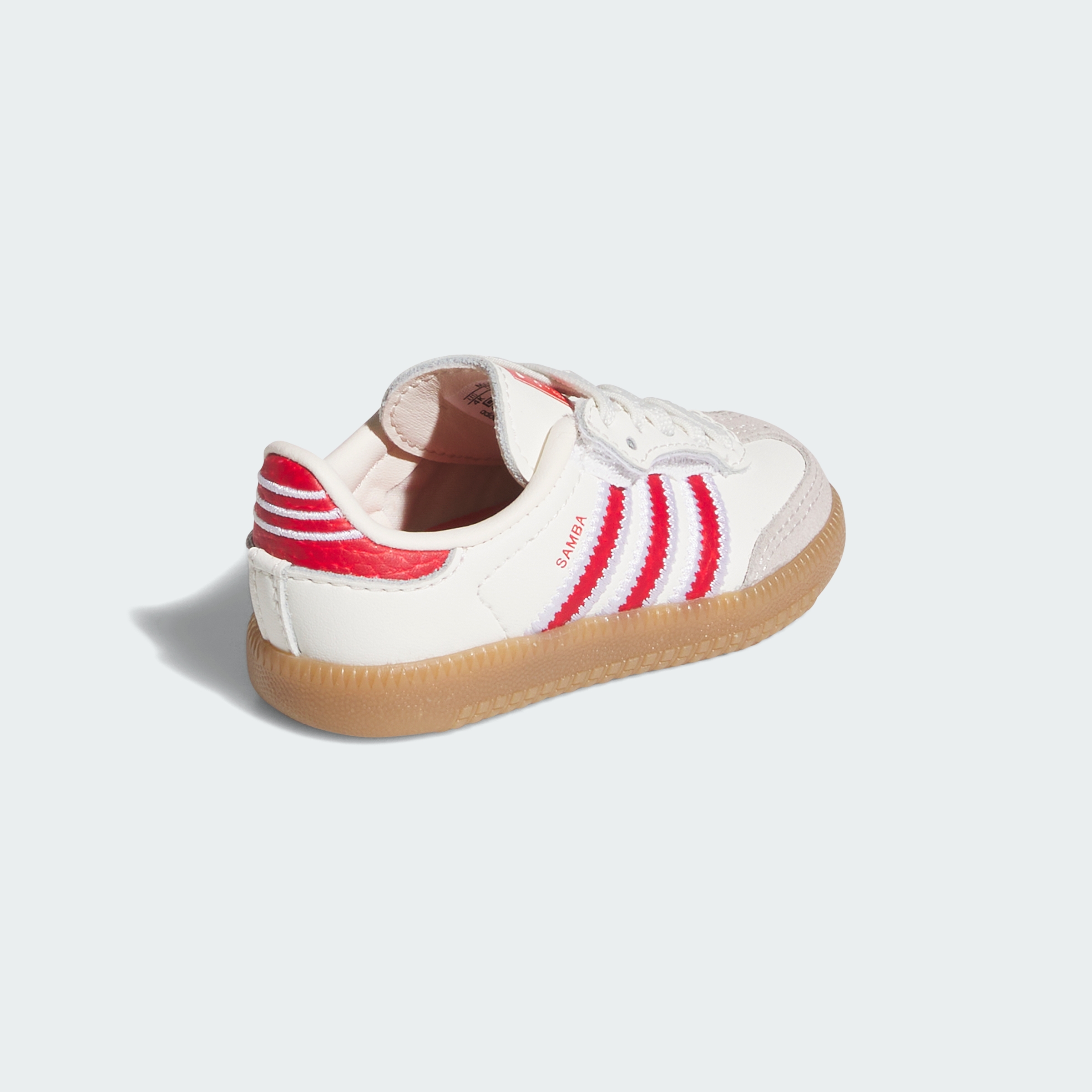 adidas SAMBA OG COMFORT CLOSURE ELASTIC LACE SHOES - Off White / Better Scarlet / Gum - View 6
