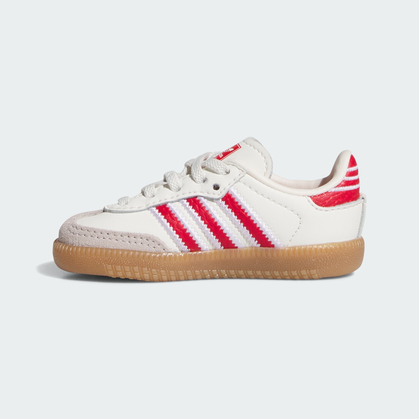 adidas SAMBA OG COMFORT CLOSURE ELASTIC LACE SHOES - Off White / Better Scarlet / Gum - View 7