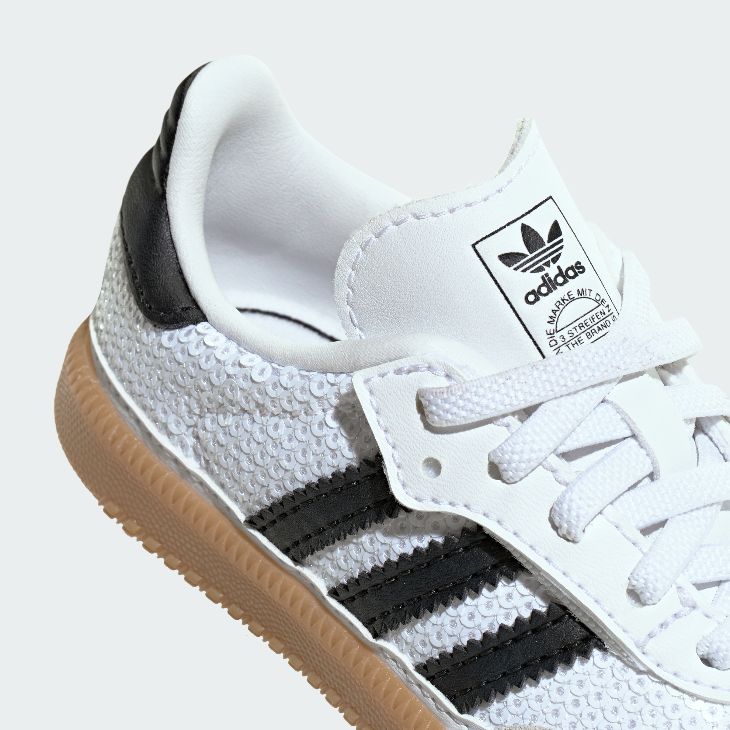 adidas SAMBA OG COMFORT CLOSURE ELASTIC LACE SHOES - Cloud White / Core Black / Grey One - View 2