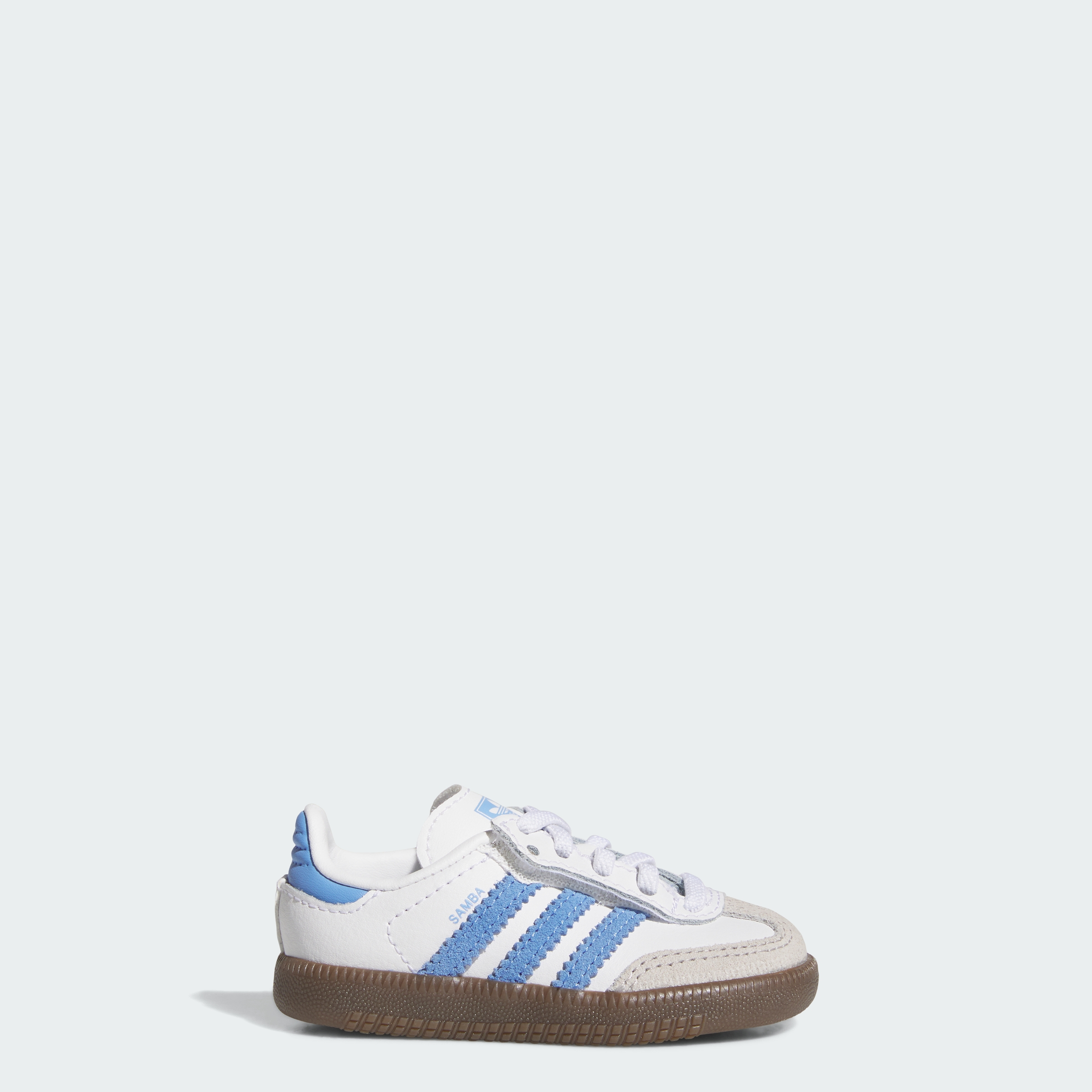 adidas SAMBA OG COMFORT CLOSURE ELASTIC LACE SHOES - Cloud White / Blue Fusion / Gum - View 1