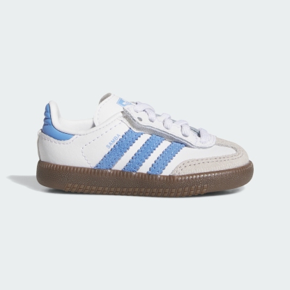 adidas SAMBA OG COMFORT CLOSURE ELASTIC LACE SHOES - Cloud White / Blue Fusion / Gum - View 3