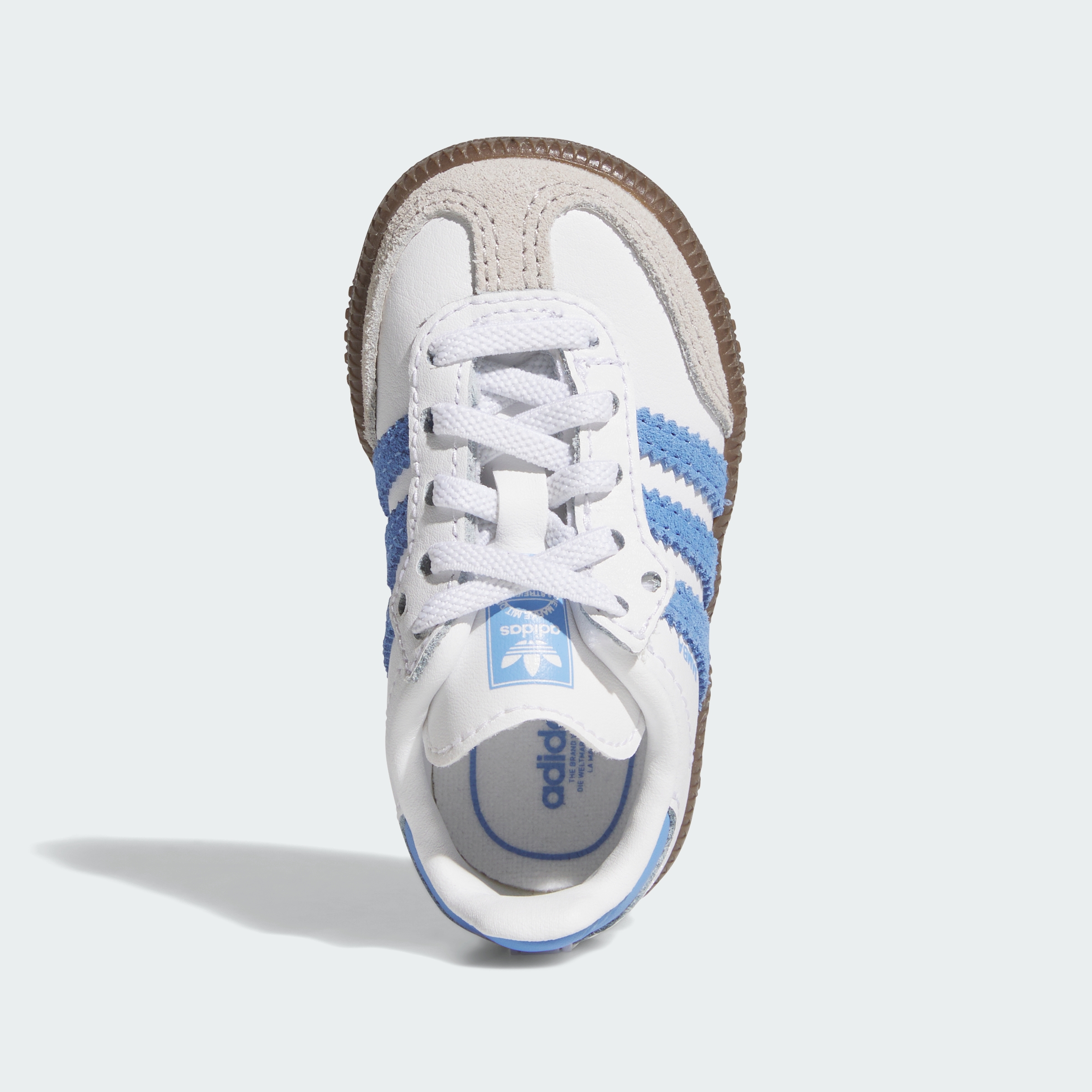 adidas SAMBA OG COMFORT CLOSURE ELASTIC LACE SHOES - Cloud White / Blue Fusion / Gum - View 2