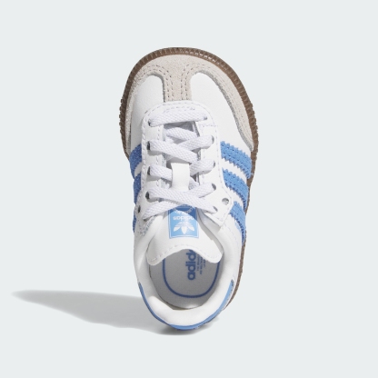 adidas SAMBA OG COMFORT CLOSURE ELASTIC LACE SHOES - Cloud White / Blue Fusion / Gum - View 2
