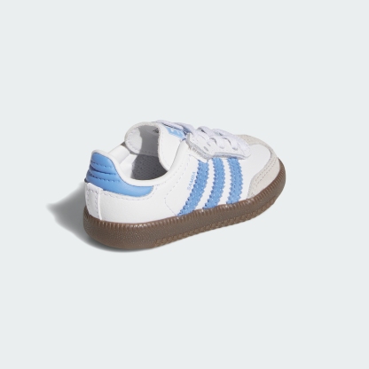 adidas SAMBA OG COMFORT CLOSURE ELASTIC LACE SHOES - Cloud White / Blue Fusion / Gum - View 6
