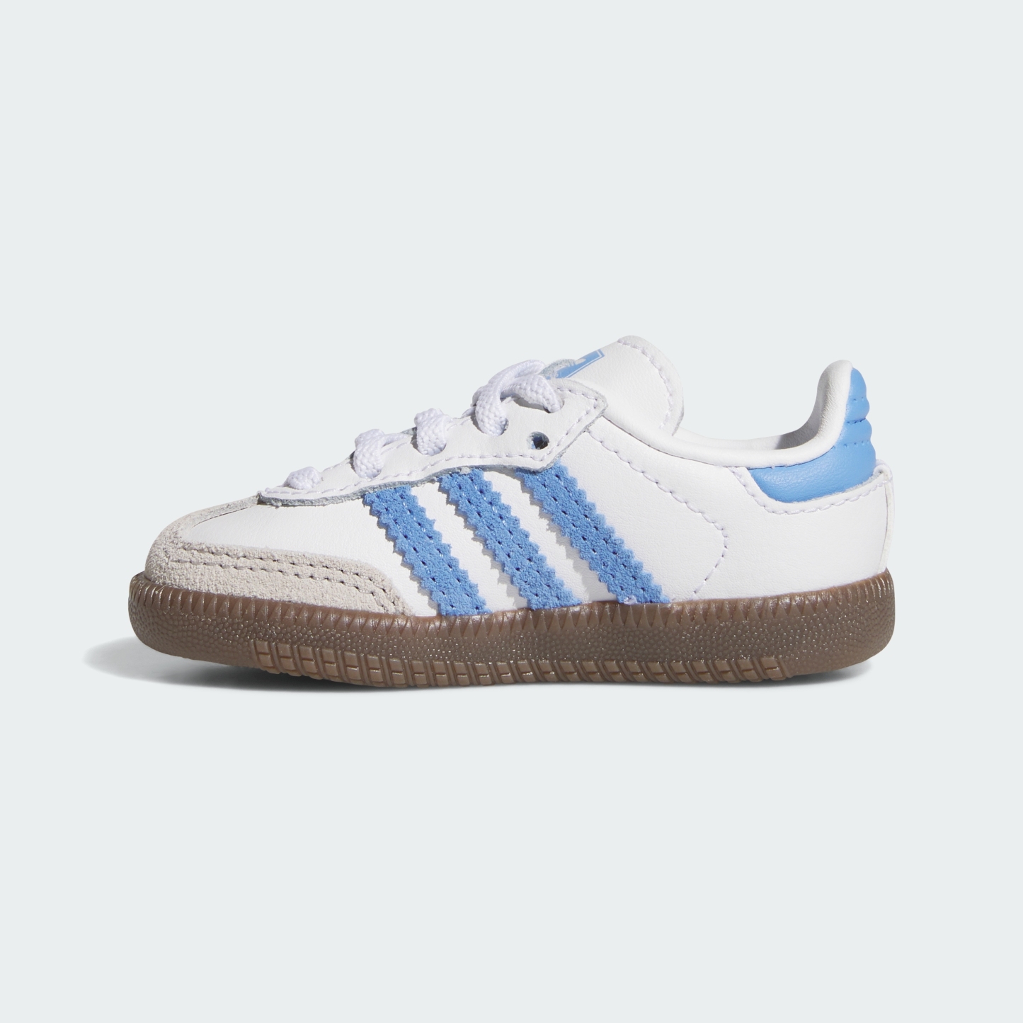 adidas SAMBA OG COMFORT CLOSURE ELASTIC LACE SHOES - Cloud White / Blue Fusion / Gum - View 7