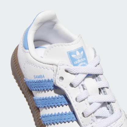 adidas SAMBA OG COMFORT CLOSURE ELASTIC LACE SHOES - Cloud White / Blue Fusion / Gum - View 9