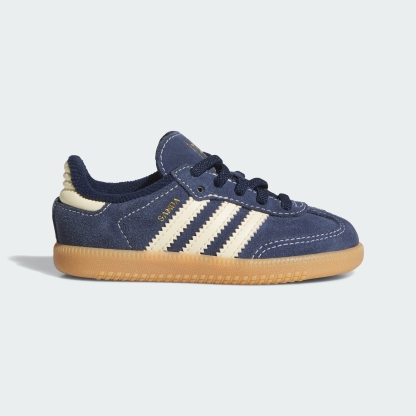 adidas SAMBA OG ELASTIC LACE SHOES - Night Indigo / Warm Vanilla / Gum - View 3