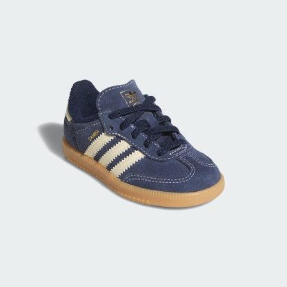 adidas SAMBA OG ELASTIC LACE SHOES - Night Indigo / Warm Vanilla / Gum - View 5