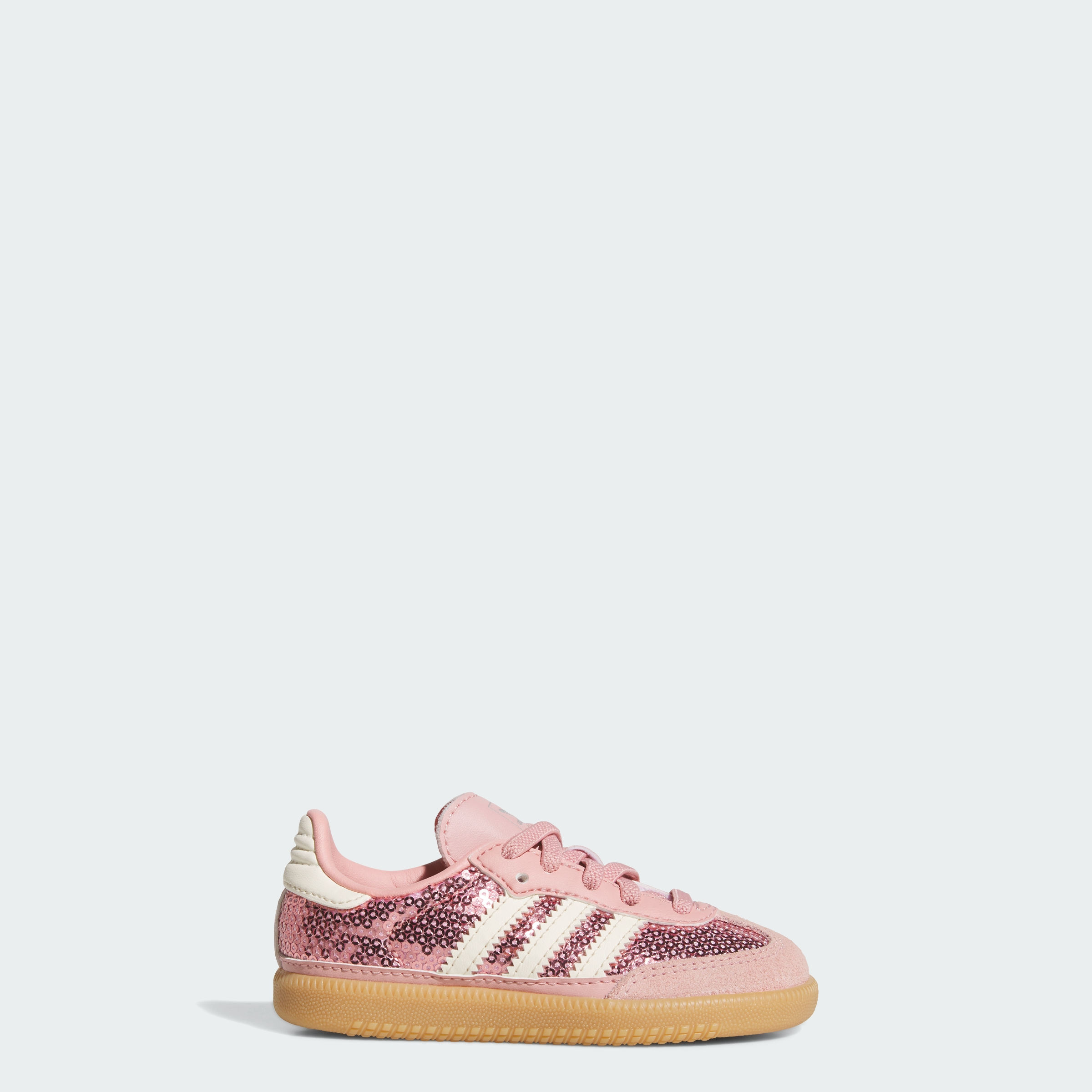adidas SAMBA OG ELASTIC LACE SHOES - Wonder Mauve / Cream White / Tech Grey Metallic - View 1