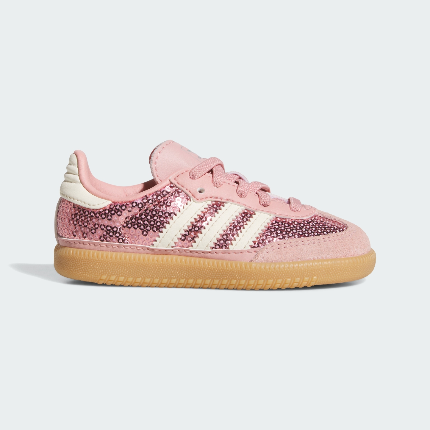 adidas SAMBA OG ELASTIC LACE SHOES - Wonder Mauve / Cream White / Tech Grey Metallic - View 3