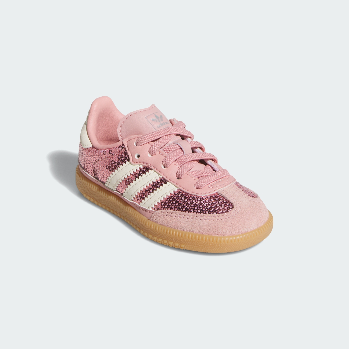 adidas SAMBA OG ELASTIC LACE SHOES - Wonder Mauve / Cream White / Tech Grey Metallic - View 5