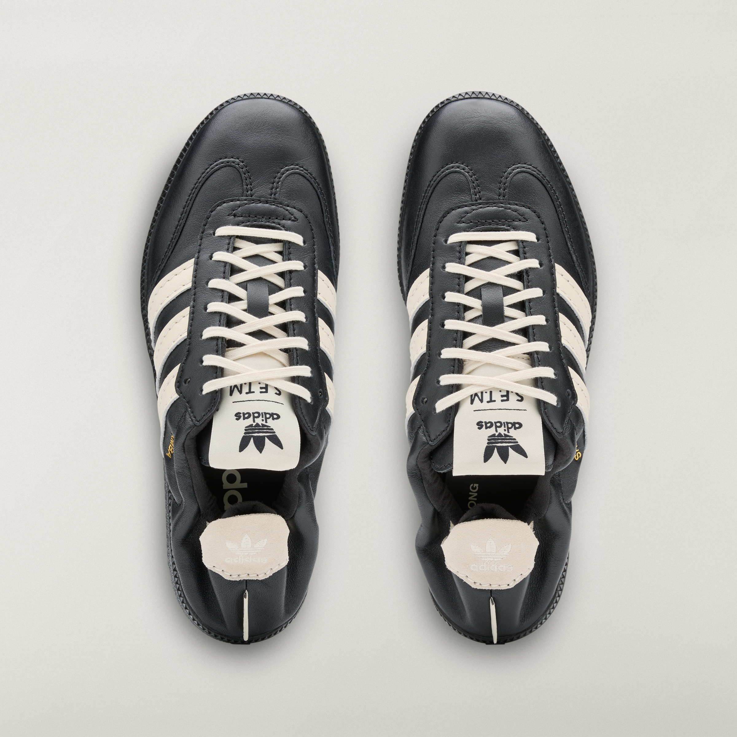 adidas SAMBA OG SFTM Shoes - Core Black / Cream White / Gold Metallic - View 2