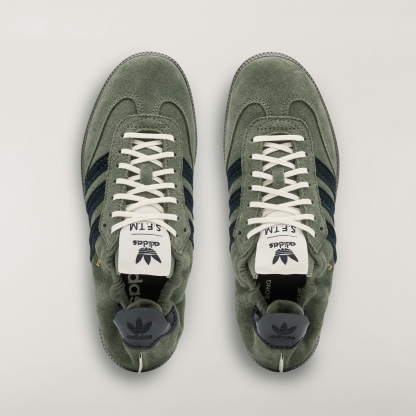 adidas SAMBA OG SFTM Shoes - Base Green / Core Black / Gold Metallic - View 2