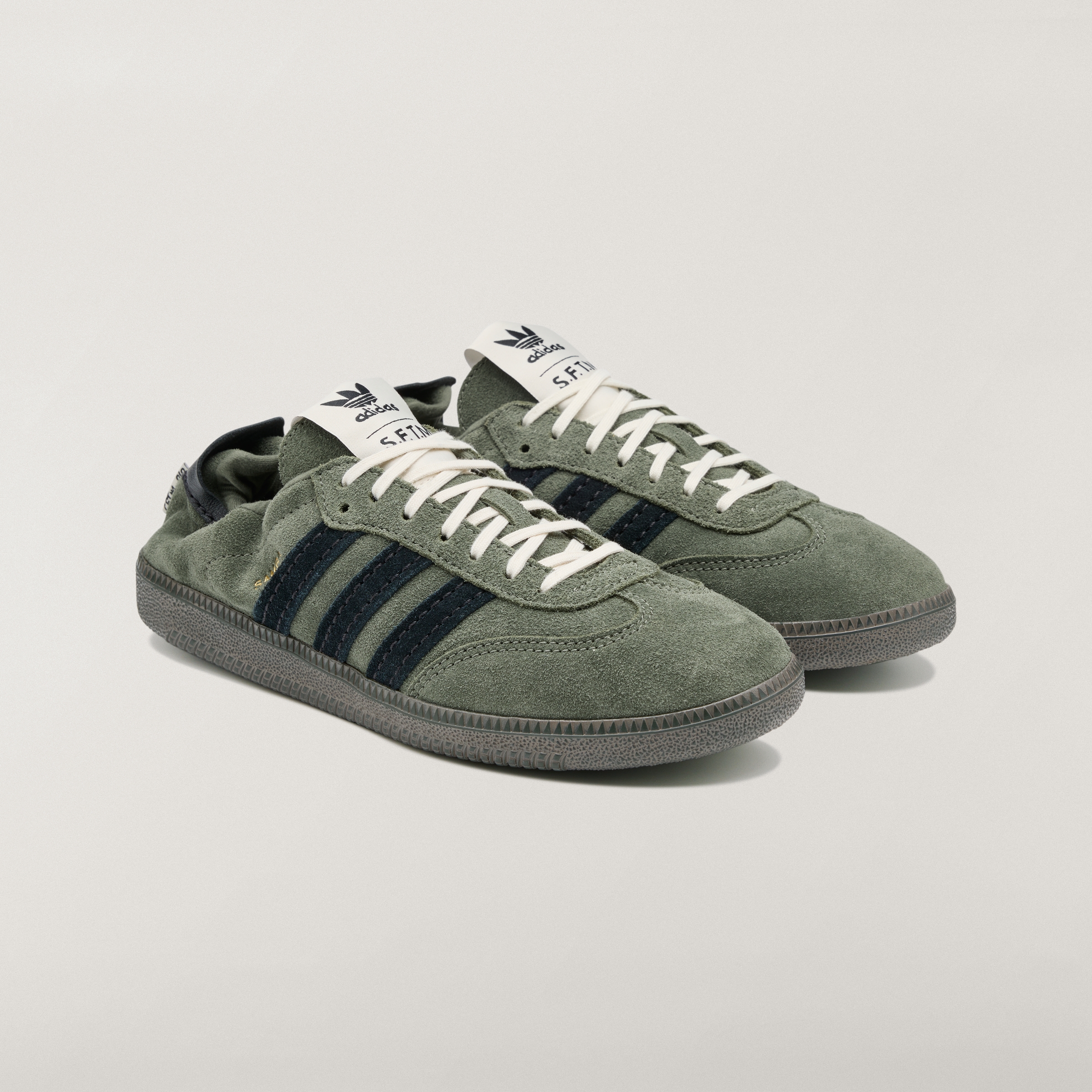 adidas SAMBA OG SFTM Shoes - Base Green / Core Black / Gold Metallic - View 5