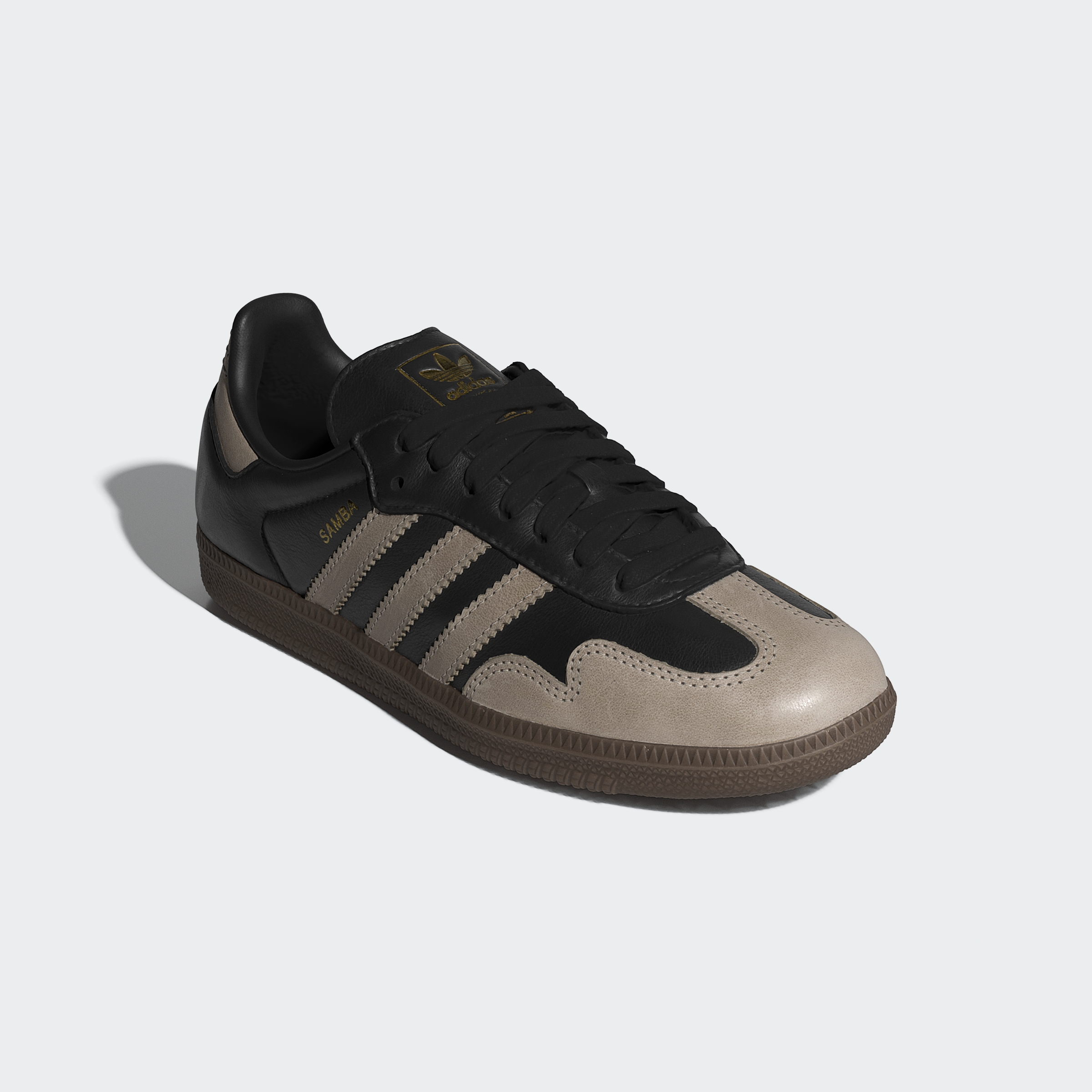 adidas SAMBA OG SHOES - Core Black / Wonder Beige / Gold Metallic - View 5