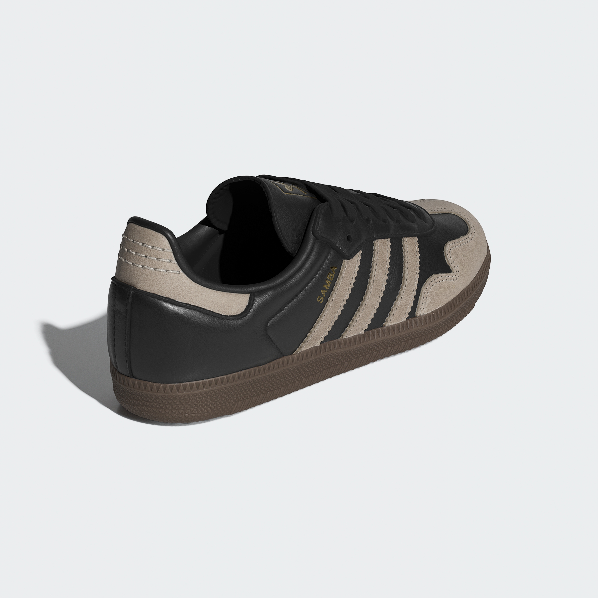 adidas SAMBA OG SHOES - Core Black / Wonder Beige / Gold Metallic - View 6