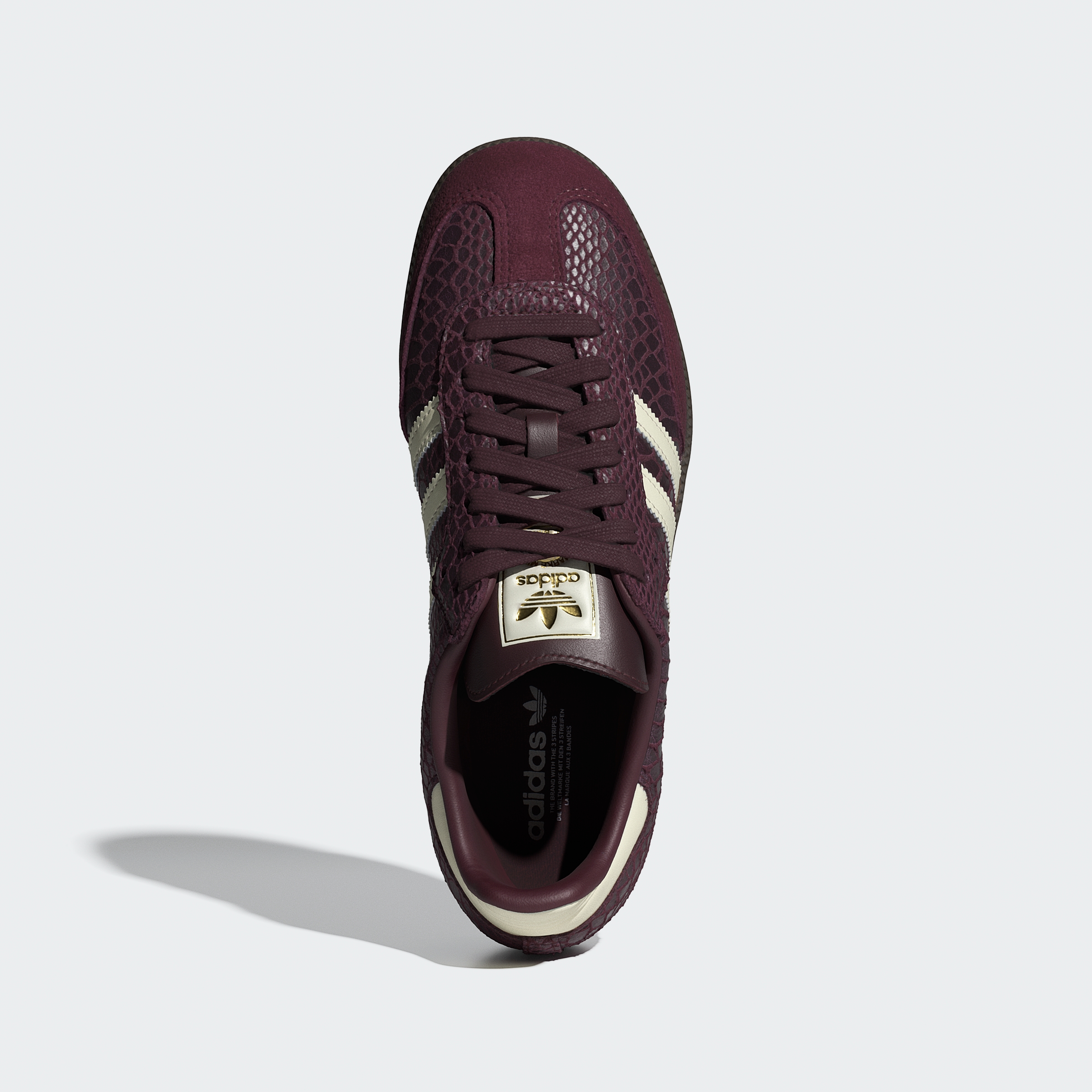 adidas SAMBA OG SHOES - Maroon / Cream White / Gold Metallic - View 2