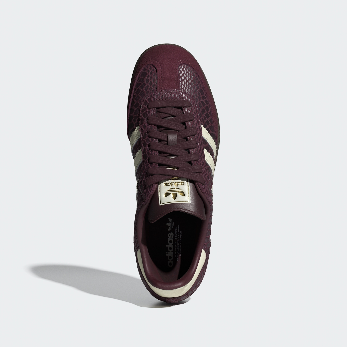 adidas SAMBA OG SHOES - Maroon / Cream White / Gold Metallic - View 2