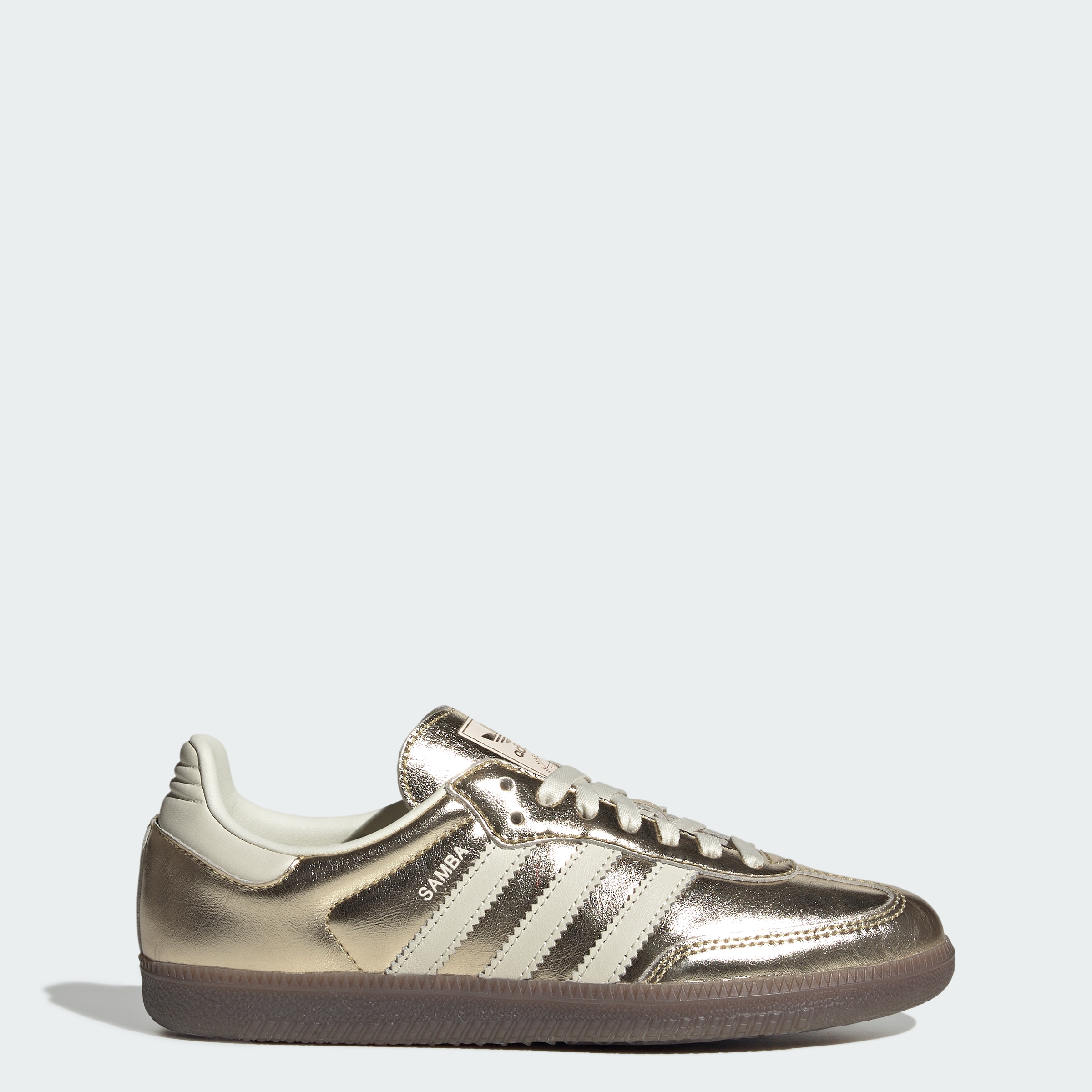 adidas SAMBA OG SHOES - Gold Metallic / Off White / Gum - View 1