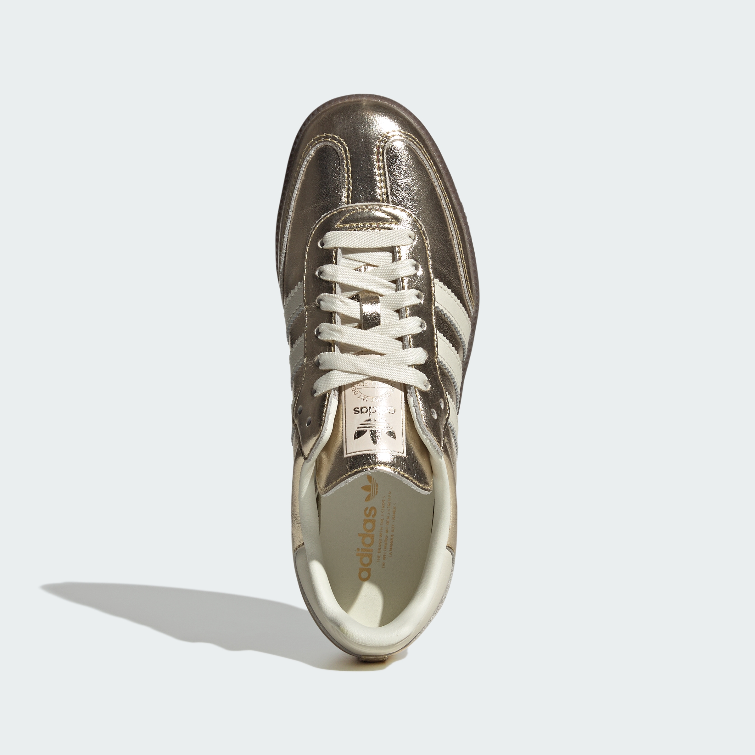 adidas SAMBA OG SHOES - Gold Metallic / Off White / Gum - View 2