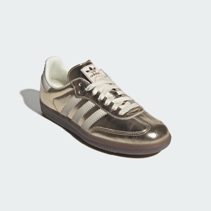 adidas SAMBA OG SHOES - Gold Metallic / Off White / Gum - View 5