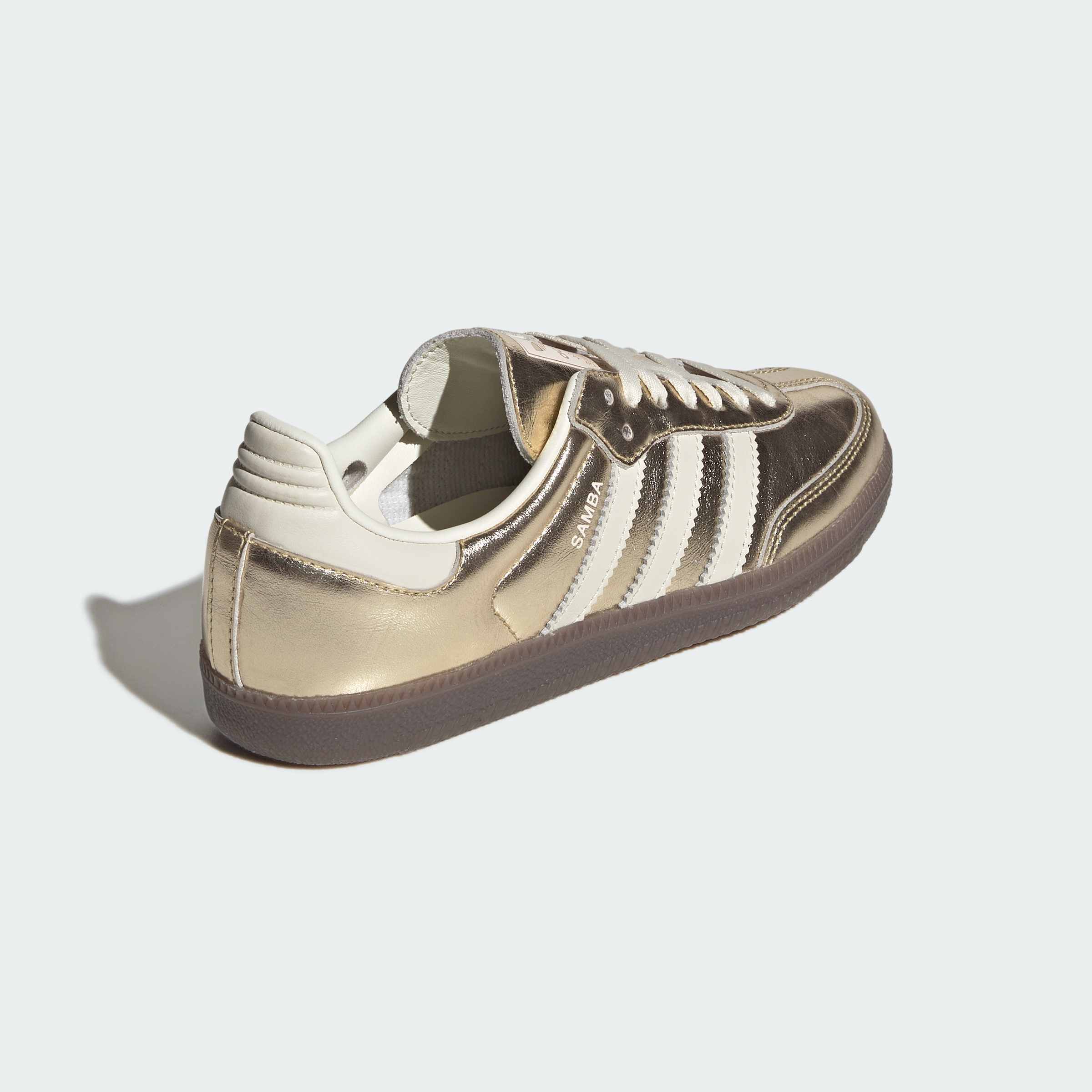 adidas SAMBA OG SHOES - Gold Metallic / Off White / Gum - View 6