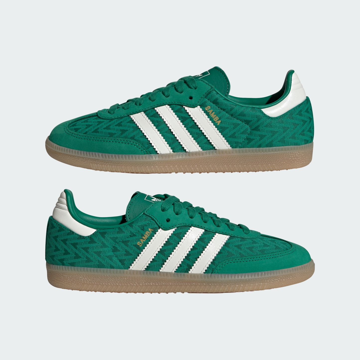 adidas SAMBA OG SHOES - Bold Green / Off White / Gold Metallic - View 8