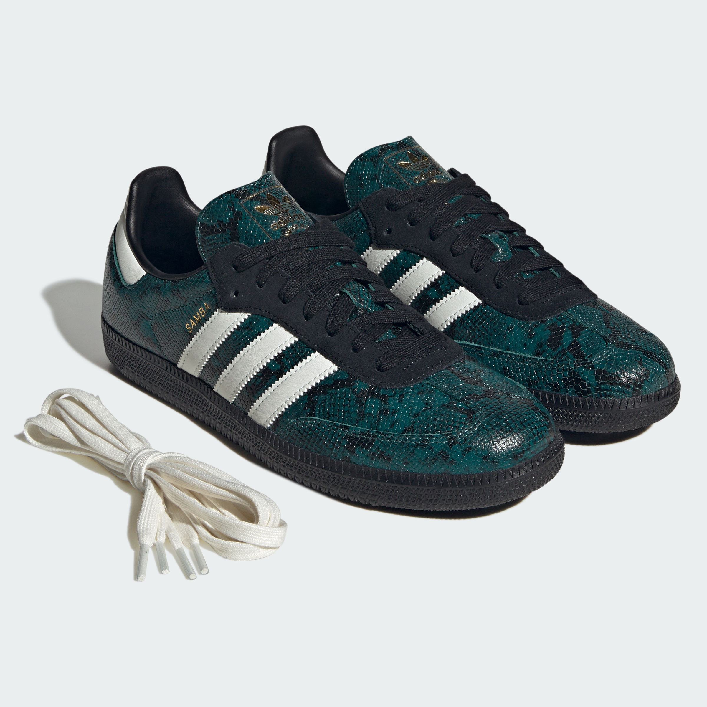 adidas SAMBA OG SHOES - Rich Green / Off White / Core Black - View 2