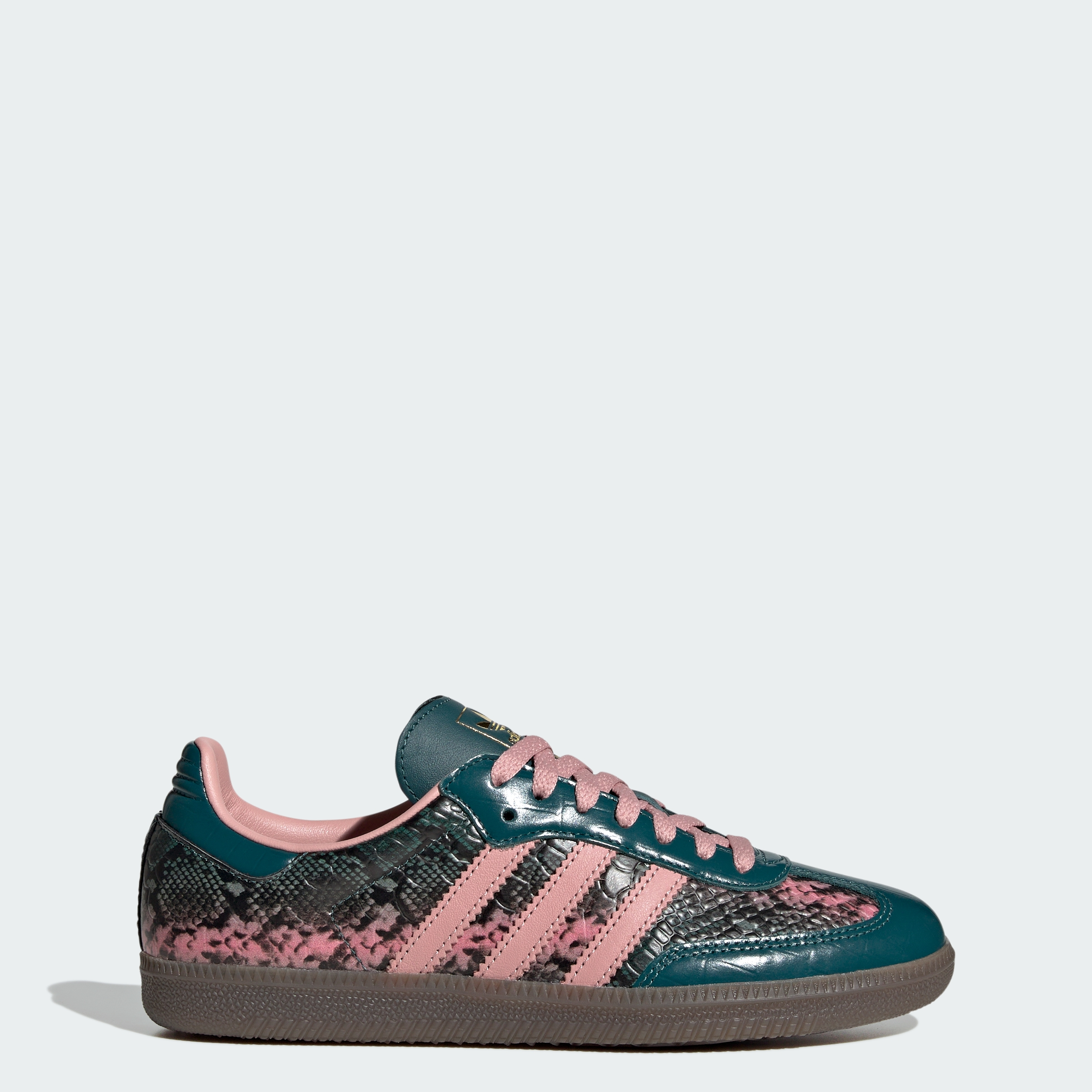 adidas SAMBA OG SHOES - Rich Green / Wonder Mauve / Gold Metallic - View 1