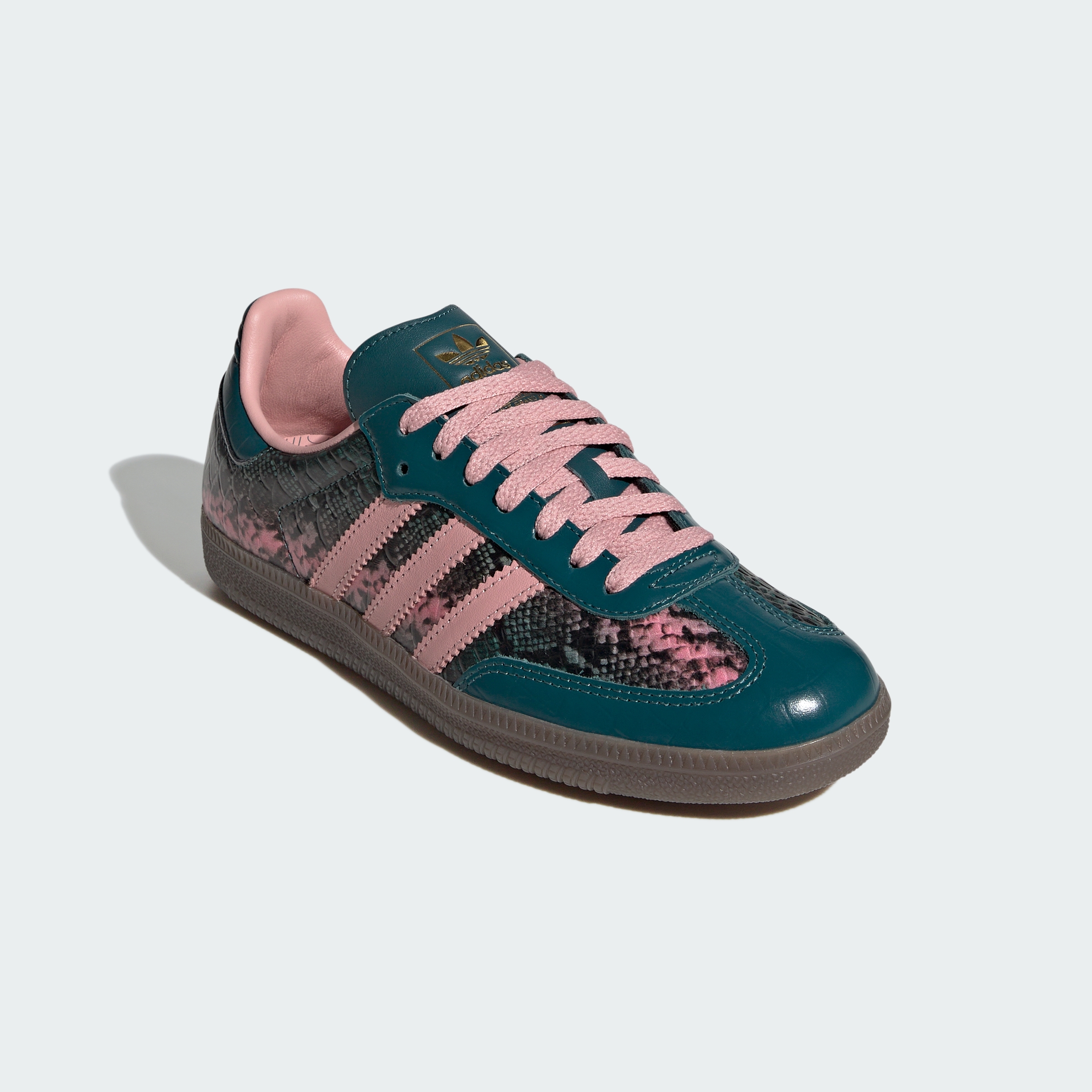 adidas SAMBA OG SHOES - Rich Green / Wonder Mauve / Gold Metallic - View 5