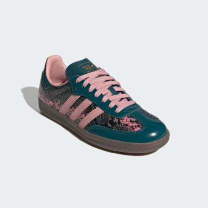 adidas SAMBA OG SHOES - Rich Green / Wonder Mauve / Gold Metallic - View 5