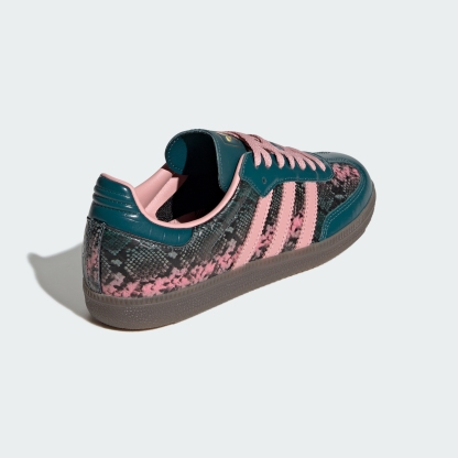 adidas SAMBA OG SHOES - Rich Green / Wonder Mauve / Gold Metallic - View 6