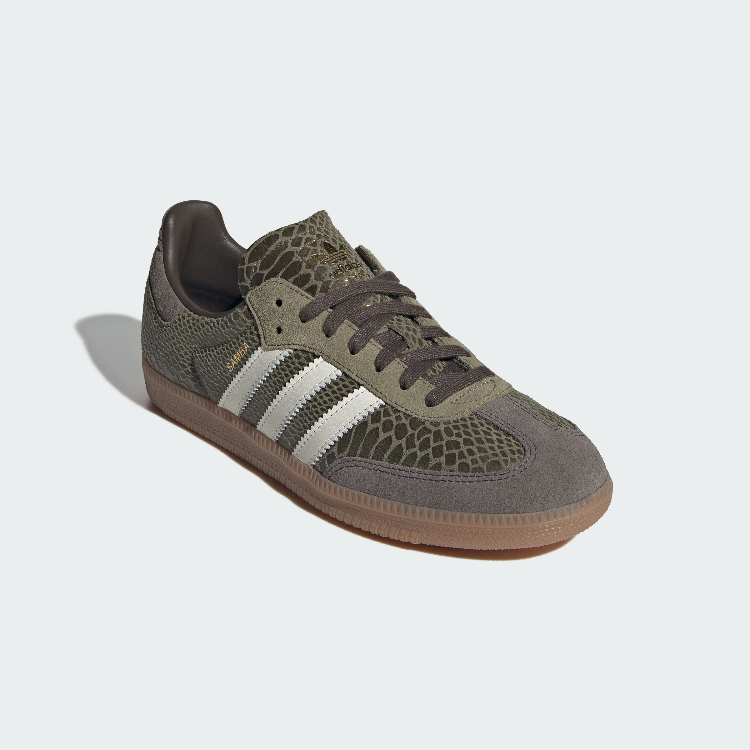 adidas SAMBA OG SHOES - Focus Olive / Off White / Gum - View 5