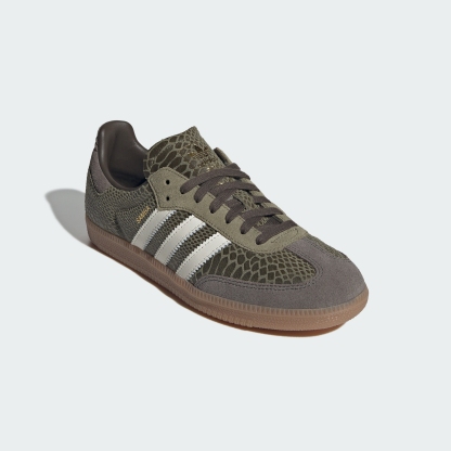 adidas SAMBA OG SHOES - Focus Olive / Off White / Gum - View 5
